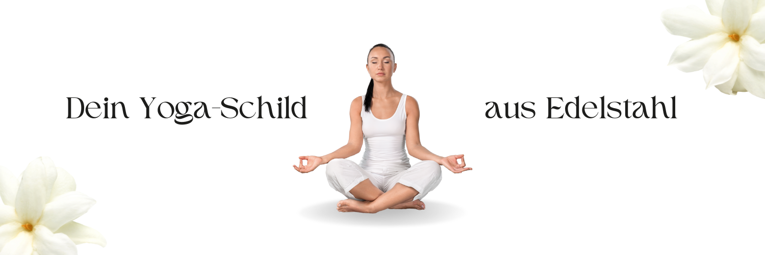 Namasté an der Haustür – personalisierte Yoga-Schilder aus Edelstahl