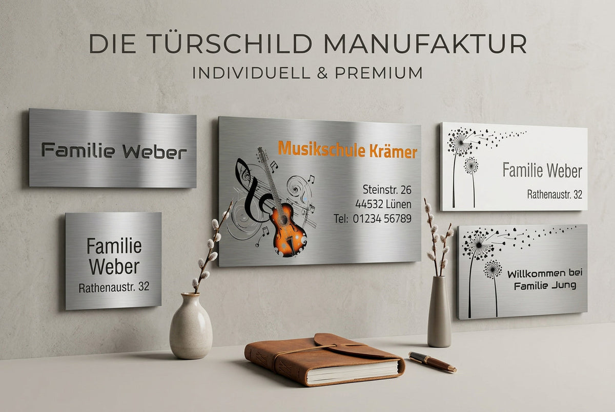 Türschilder aus V2A Edelstahl - Personalisierbar & Wetterfest