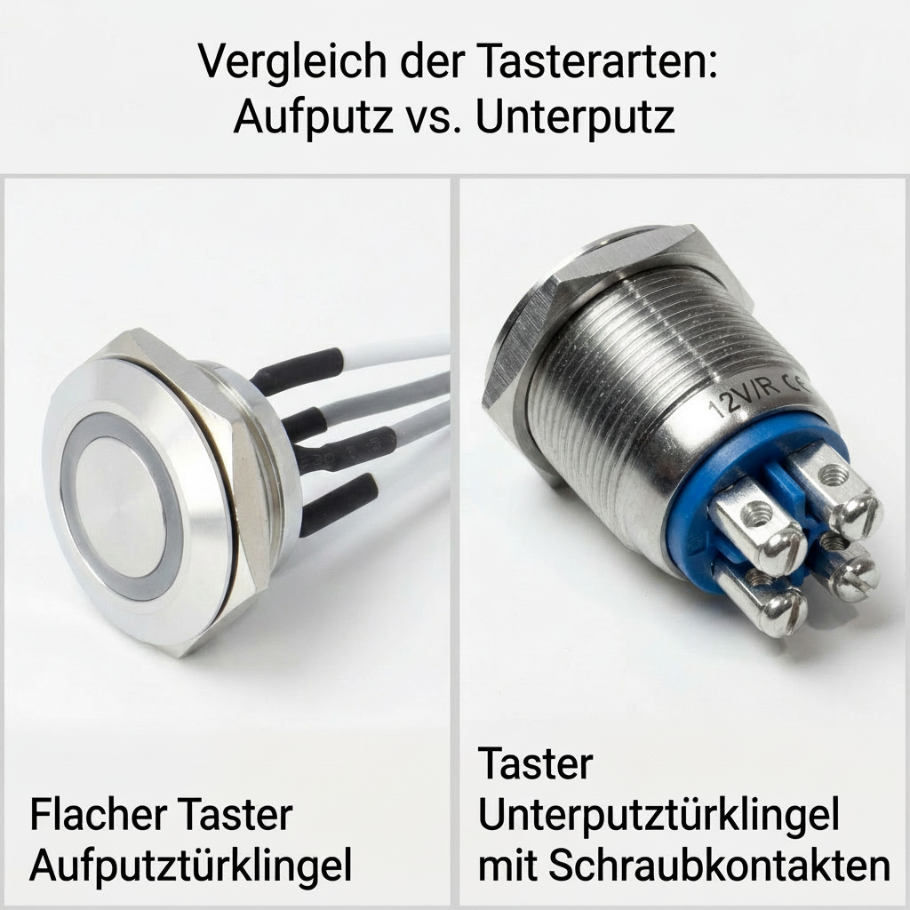 Drucktaster & Klingeltaster aus V2A Edelstahl - Mit LED-Beleuchtung