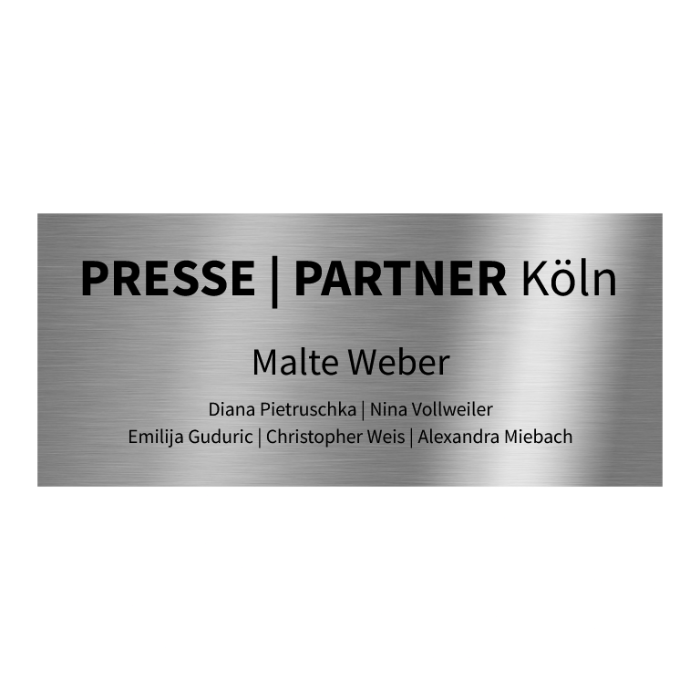 V2A Edelstahlschild in verschiedenen Größen, individuell personalisierbar.