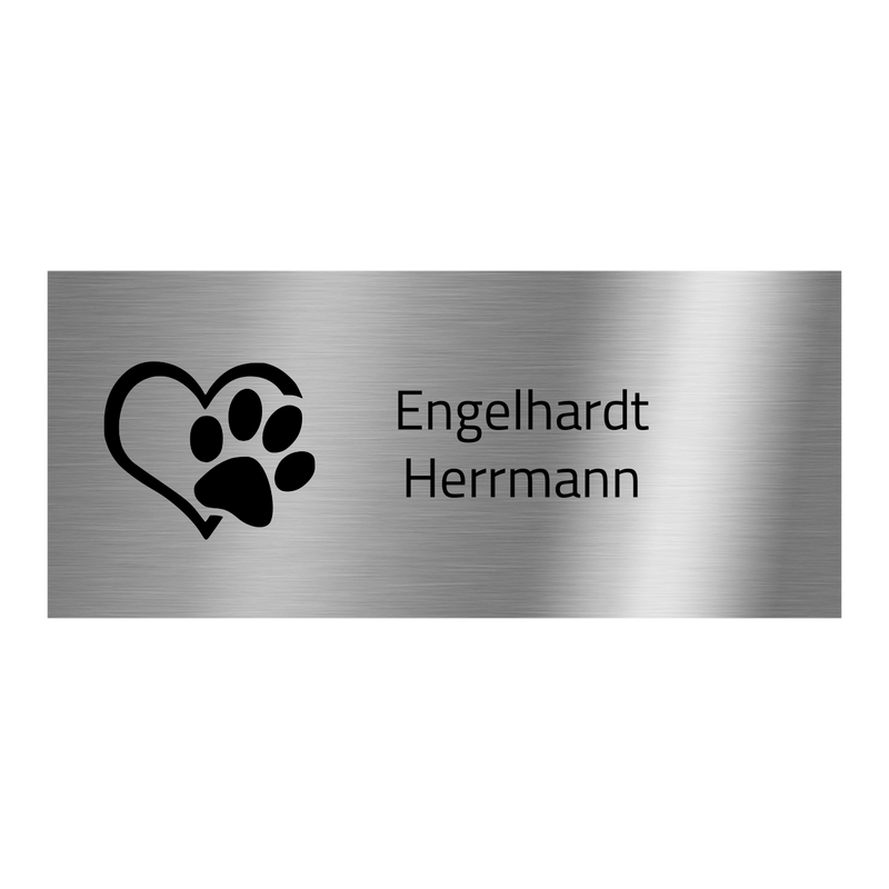 V2A Edelstahlschild in verschiedenen Größen, individuell personalisierbar.