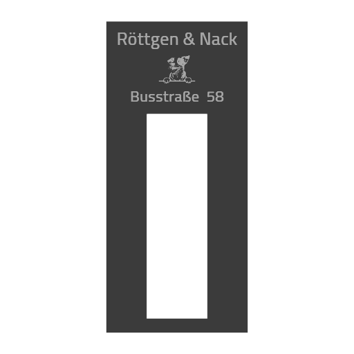 Dekorschild für "Eufy E340"aus V2A Edelstahl - 18 x 20 cm  oder 22 X 10 cm- Weiß / Anthrazit pulverbeschichtet oder Edelstahl gebürstet