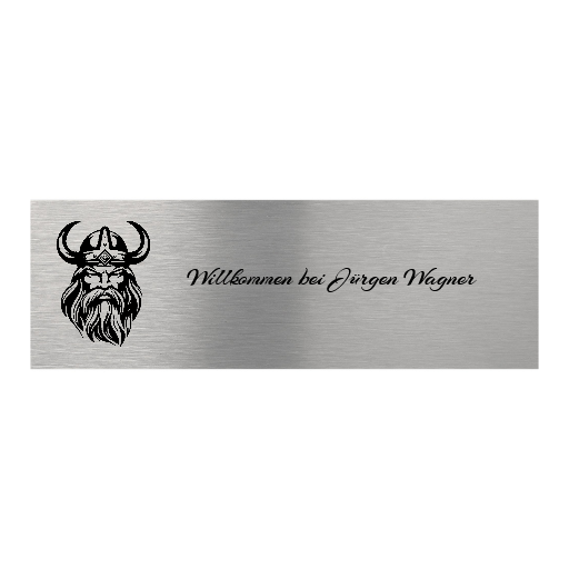 V2A Edelstahlschild in verschiedenen Größen, individuell personalisierbar.