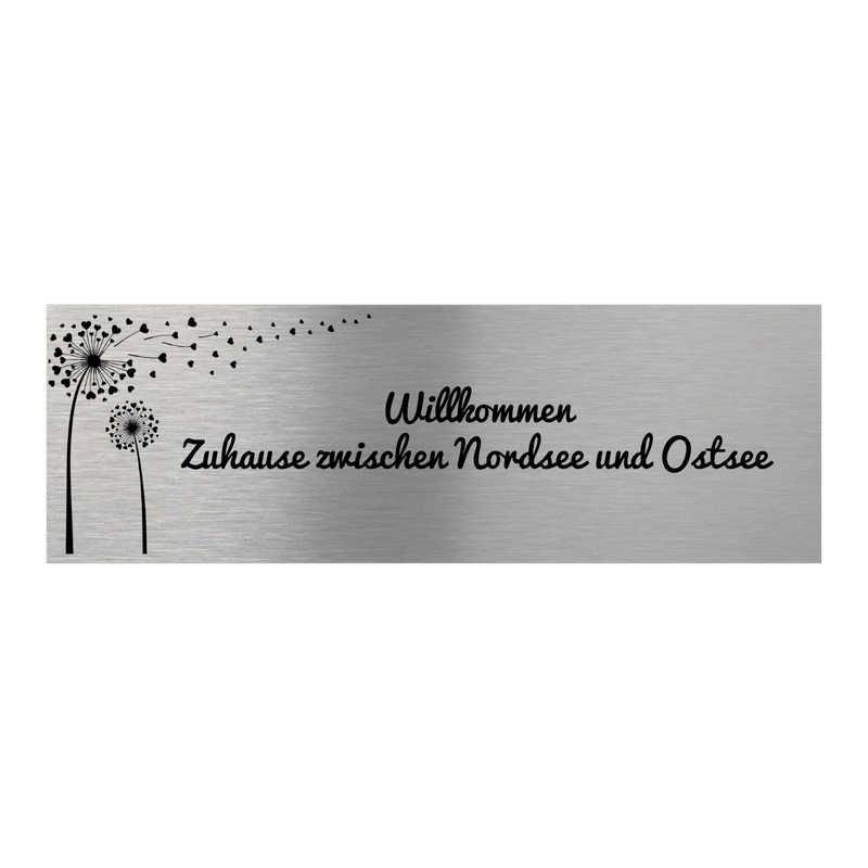V2A Edelstahlschild in verschiedenen Größen, individuell personalisierbar.