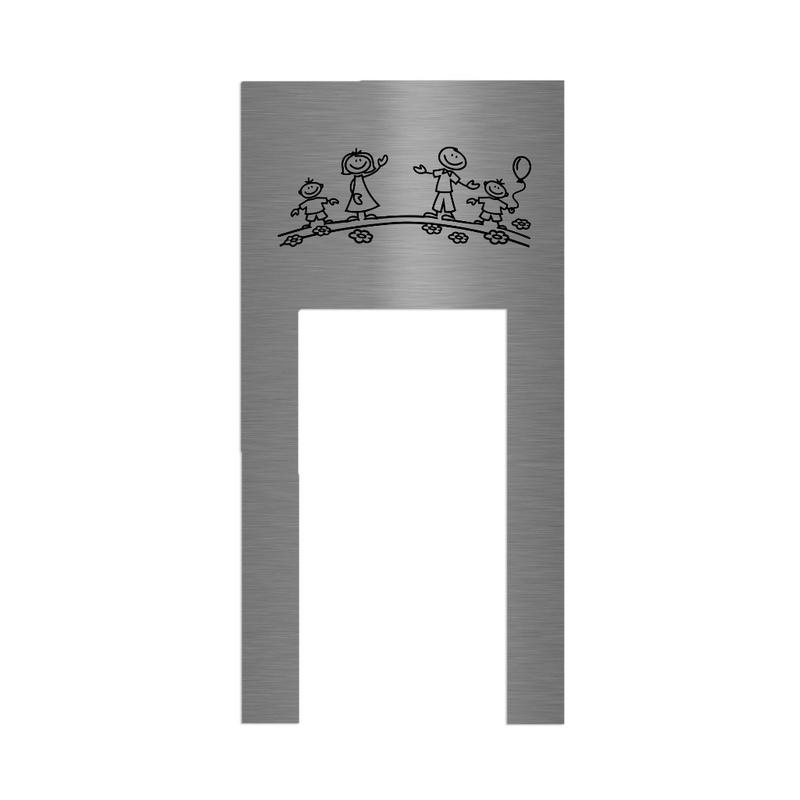 V2A Edelstahl Türschild für Ring Videotürklingel - 200x145mm - Lasergravur oder UV-Druck - Weiß/Anthrazit/Gebürstet
