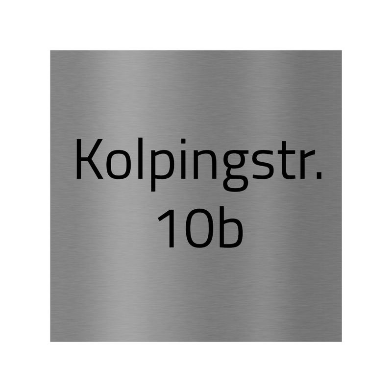 Edelstahl Hausnummernschild graviert 10×10 cm, 15×15 cm oder 20×20 cm