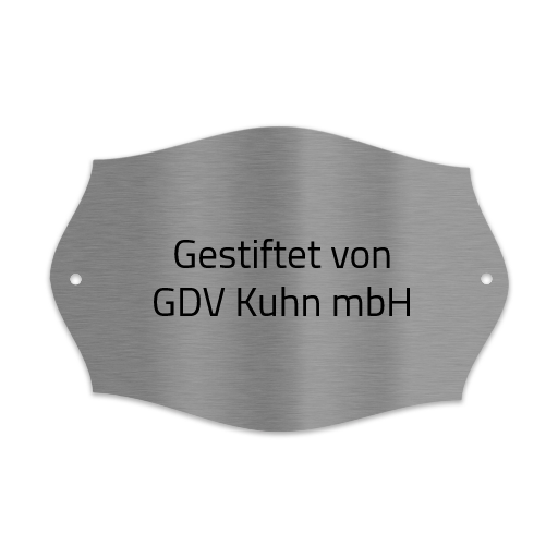 V2A Edelstahlschild in verschiedenen Größen, individuell personalisierbar.