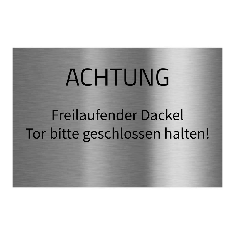 V2A Edelstahlschild in verschiedenen Größen, individuell personalisierbar.
