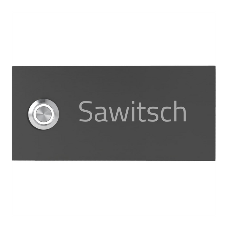V2A Edelstahl Türklingel Mainz - mit Gravur & LED - Anthrazit/Weiß/Edelstahl - wahlweise UV-Druck