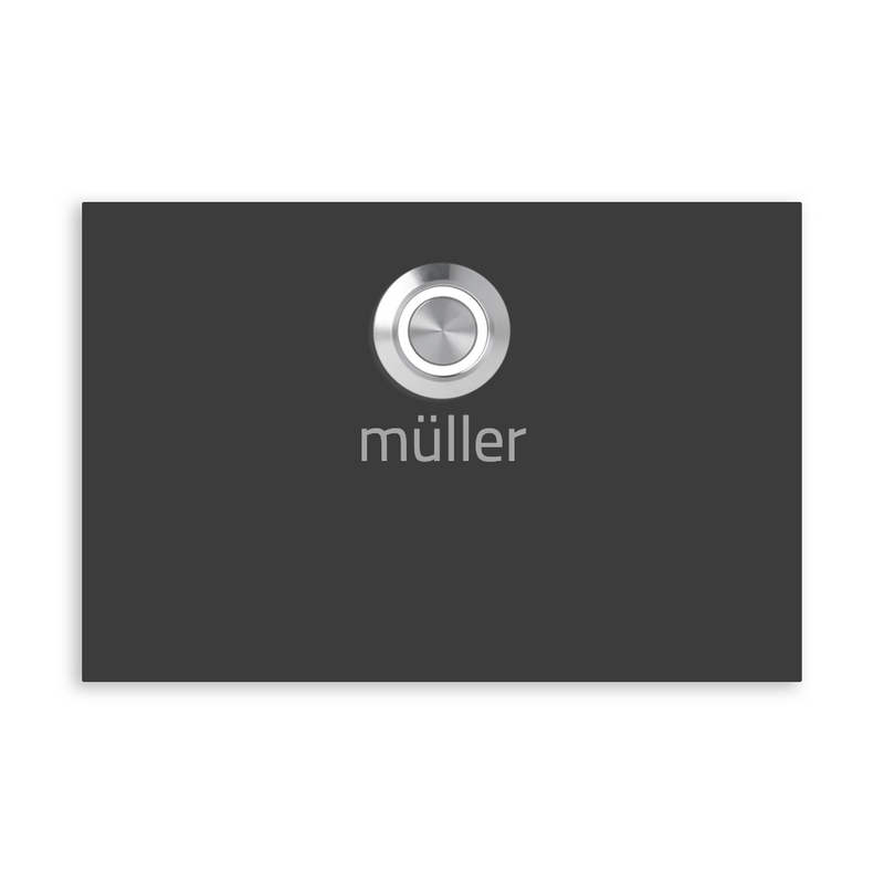 V2A Edelstahl Türklingel London 12x8cm - Gravur oder UV-Druck - LED - Konfigurator mit Live-Vorschau