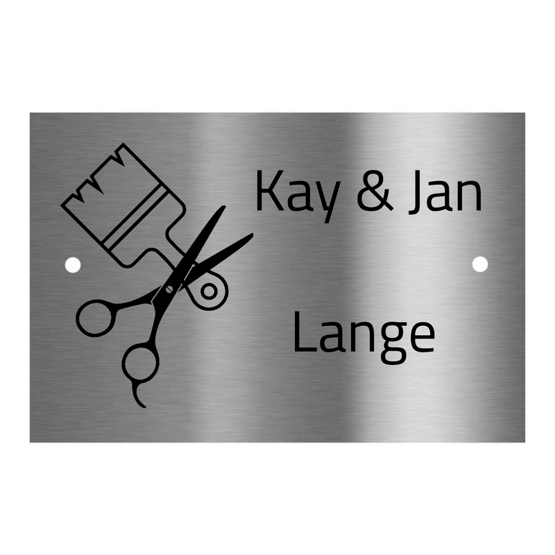 V2A Edelstahlschild in verschiedenen Größen, individuell personalisierbar.