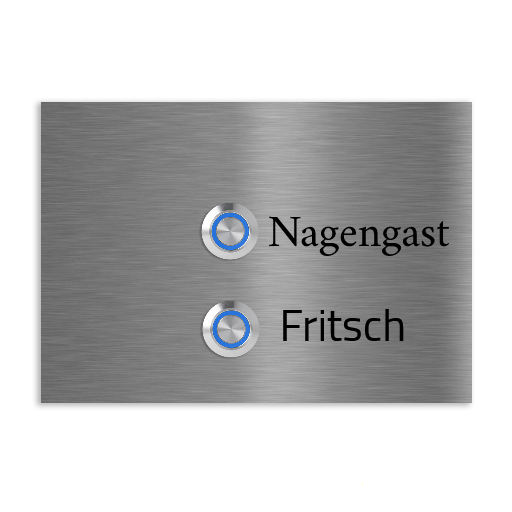 Lübeck 17 x 12 cm Edelstahl (V2A) Türklingel für Zweifamilienhäuser - mit Gravur - Anthrazit / Weiß pulverbeschichtet - LED - Aufputz / Unterputz
