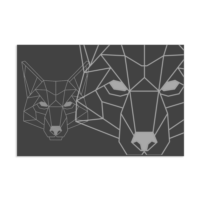Edelstahlschild Geometrische Figuren,120 X 80 mm, Anthrazit, Weiß, oder Edelstahl