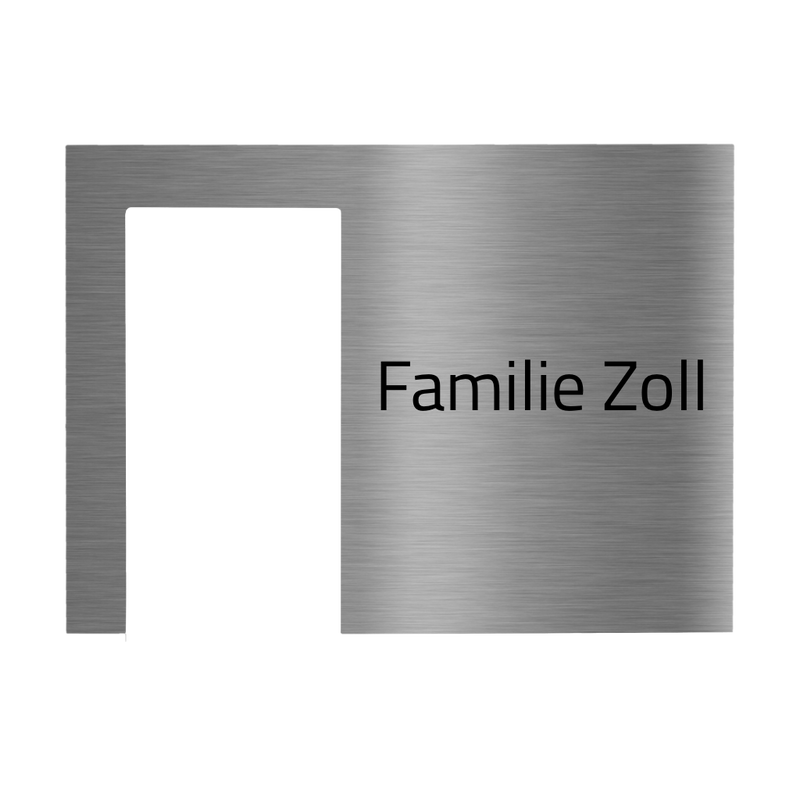 Dekorschild für "Ring Akku-Videotürklingel, Akku-Videotürklingel Plus und Akku-Videotürklingel Pro" aus V2A Edelstahl - 200 x 145 mm oder bei Gravur oben 100 X 200 mm- Weiß / Anthrazit pulverbeschichtet oder Edelstahl gebürstet