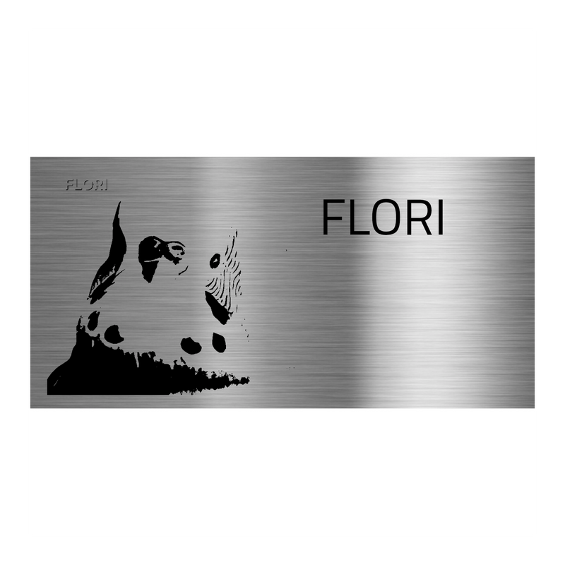 V2A Edelstahlschild in verschiedenen Größen, individuell personalisierbar.