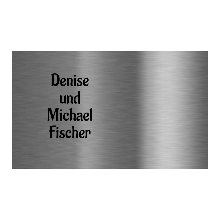 V2A Edelstahlschild in verschiedenen Größen, individuell personalisierbar.