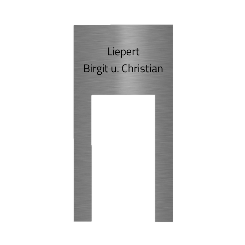 Dekorschild für "Ring Akku-Videotürklingel, Akku-Videotürklingel Plus und Akku-Videotürklingel Pro" aus V2A Edelstahl - 200 x 145 mm oder bei Gravur oben 100 X 200 mm- Weiß / Anthrazit pulverbeschichtet oder Edelstahl gebürstet