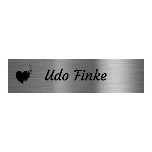 V2A Edelstahlschild in verschiedenen Größen, individuell personalisierbar.