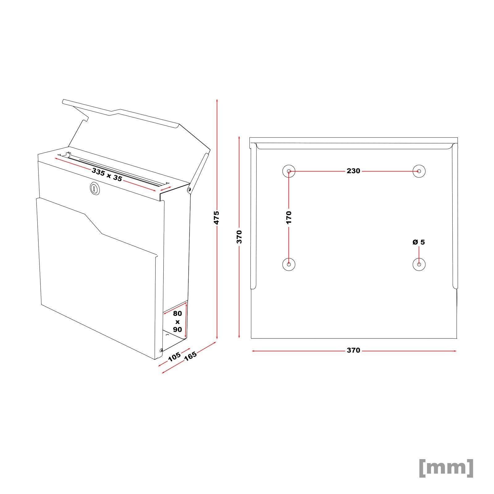 Moderner Briefkasten Bremen mit Zeitungsfach Edelstahl