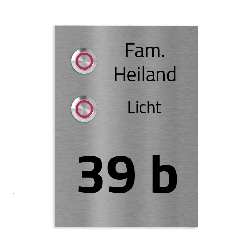 Kiel 12 x 17 cm Edelstahl (V2A) Türklingel - für Zweifamilienhäuser - mit Gravur - Anthrazit oder Weiß  - LED - Aufputz / Unterputz