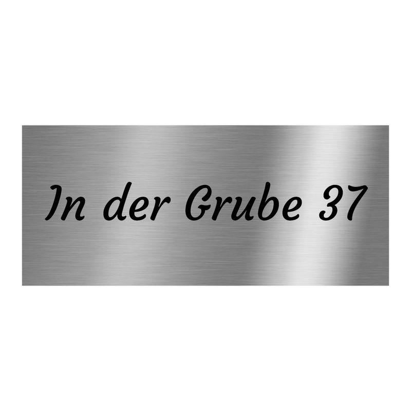 V2A Edelstahlschild in verschiedenen Größen, individuell personalisierbar.