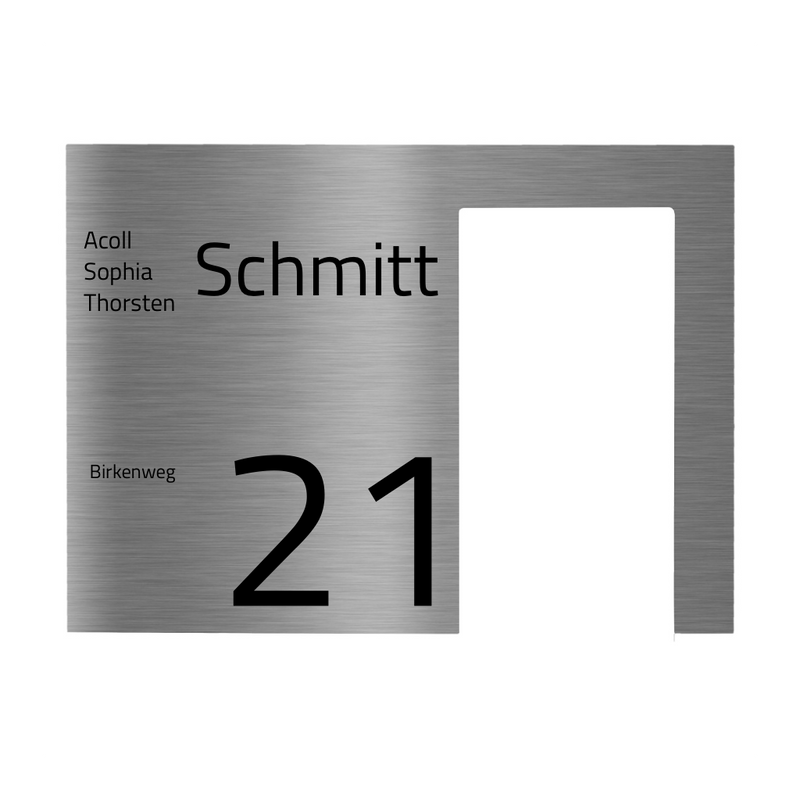 V2A Edelstahl Türschild für Ring Videotürklingel - 200x145mm - Lasergravur oder UV-Druck - Weiß/Anthrazit/Gebürstet