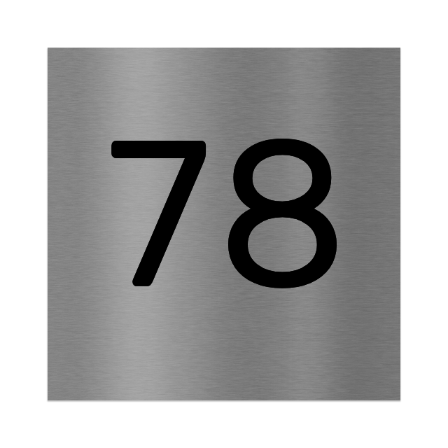 Edelstahl Hausnummernschild graviert 10×10 cm, 15×15 cm oder 20×20 cm