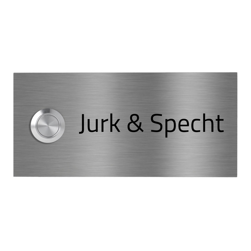 Mainz (12 x 5 cm, 15 x 7 cm,18 x 10 cm) Edelstahl (V2A) Türklingel - mit Gravur - Anthrazit / Weiß / Edelstahl - LED - Unterputztürklingel