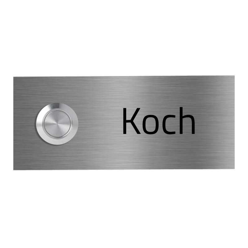 V2A Edelstahl Türklingel Mainz - mit Gravur & LED - Anthrazit/Weiß/Edelstahl - wahlweise UV-Druck