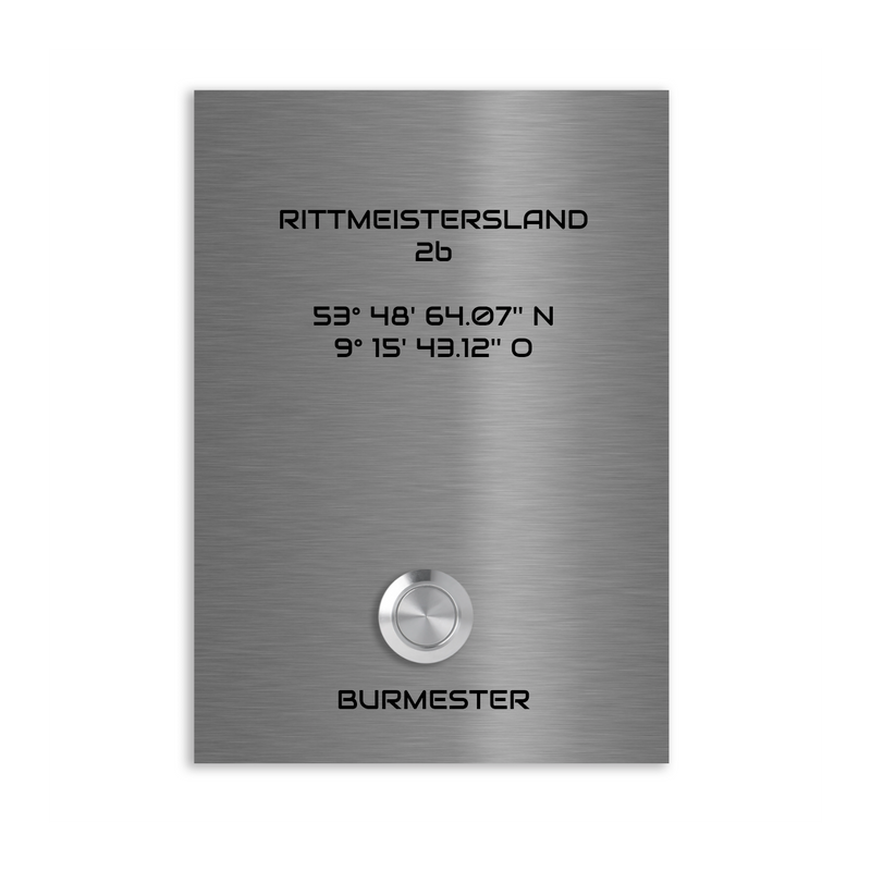 V2A Edelstahl Türklingel Trier 17x12cm - Lasergravur/UV-Druck - LED beleuchtet - Aufputz/Unterputz