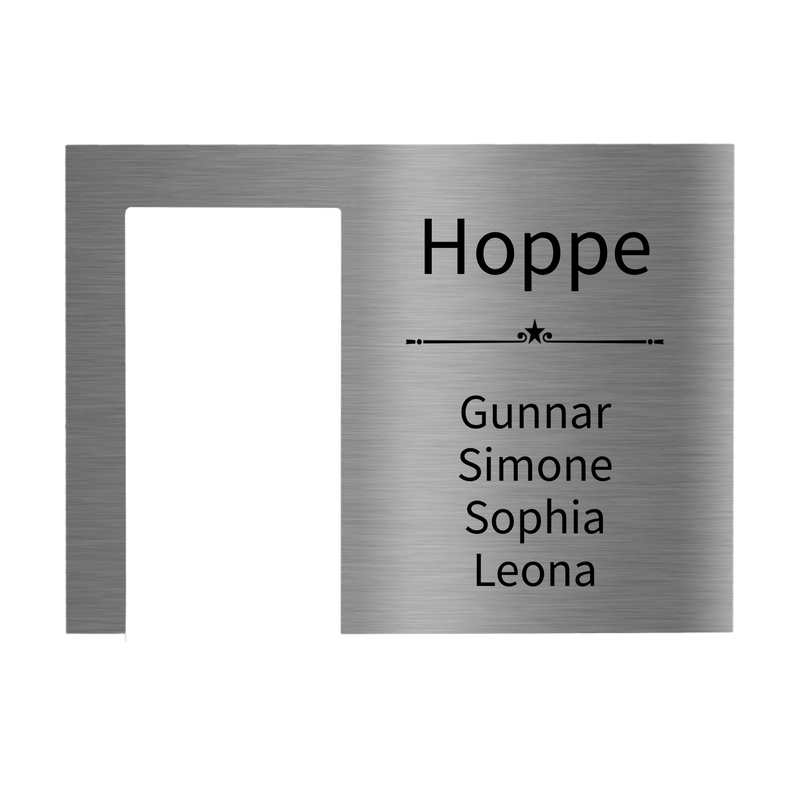 V2A Edelstahl Türschild für Ring Videotürklingel - 200x145mm - Lasergravur oder UV-Druck - Weiß/Anthrazit/Gebürstet