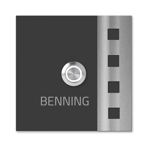 V2A Edelstahl Türklingel Chicago 10x10cm - Personalisierte Lasergravur - LED-Taster - Anthrazit/Weiß