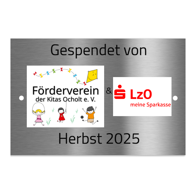 V2A Edelstahlschild in verschiedenen Größen, individuell personalisierbar.
