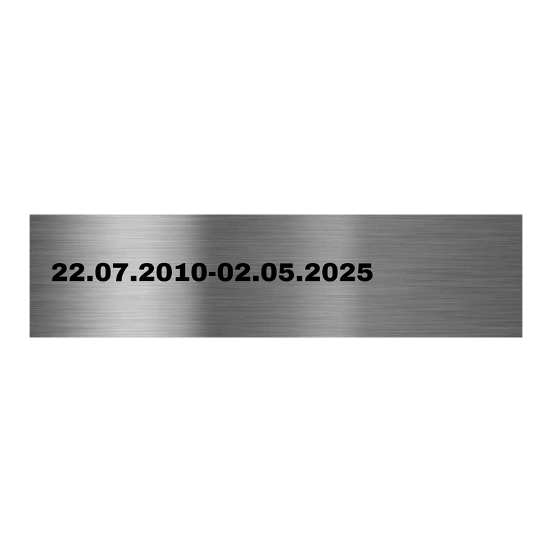 V2A Edelstahlschild in verschiedenen Größen, individuell personalisierbar.