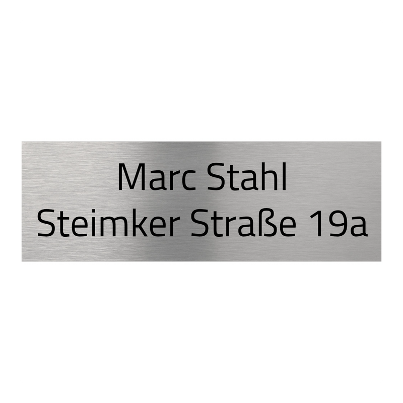 V2A Edelstahlschild in verschiedenen Größen, individuell personalisierbar.