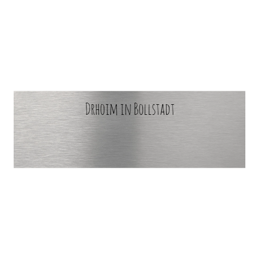 V2A Edelstahlschild in verschiedenen Größen, individuell personalisierbar.