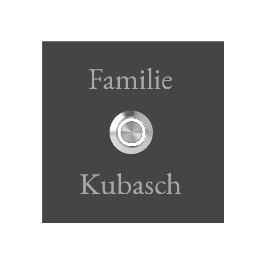V2A Edelstahl Türklingel Bochum 8x8cm LED - Lasergravur UV-Druck - Anthrazit Weiß