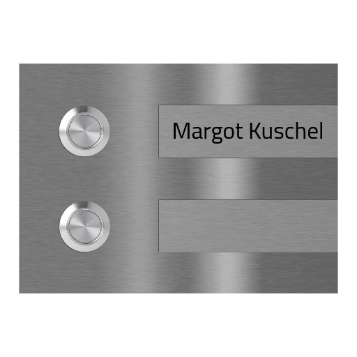 Hamburg 14 x 10 cm Edelstahl (V2A) Türklingel - Zweifamilienhaus Klingel - Gravurschild - Anthrazit / Weiß / Edelstahl - LED - Aufputz / Unterputz
