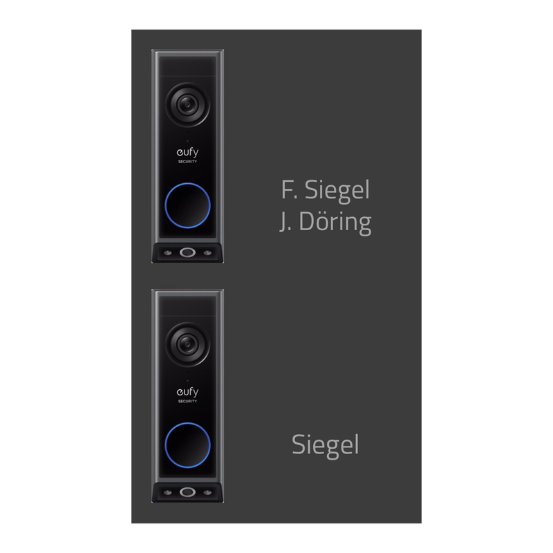 Eufy E340 Dekorschild V2A Edelstahl - Zweifamilienhaus 200x340mm