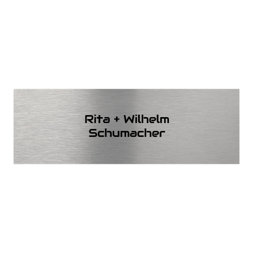 V2A Edelstahlschild in verschiedenen Größen, individuell personalisierbar.