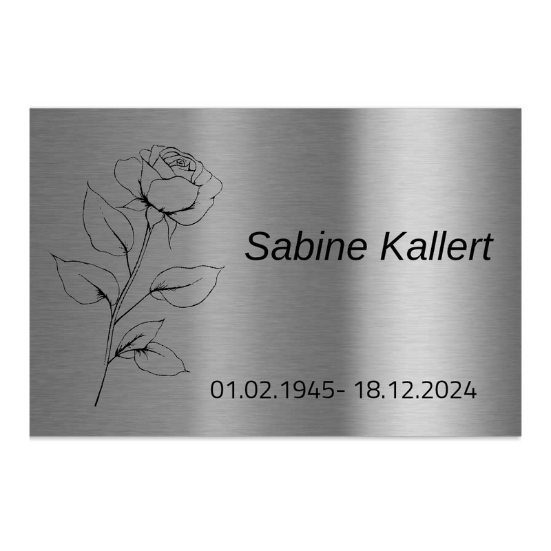 V2A Edelstahlschild in verschiedenen Größen, individuell personalisierbar.