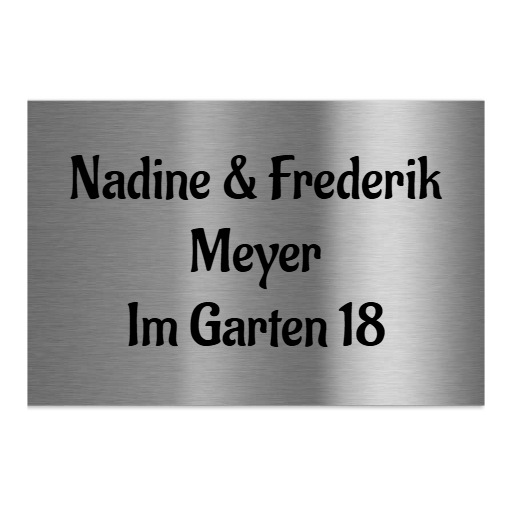 V2A Edelstahlschild in verschiedenen Größen, individuell personalisierbar.