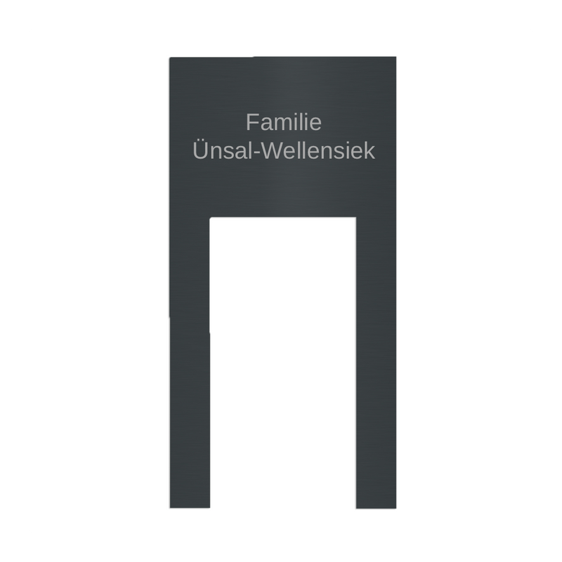 V2A Edelstahl Türschild für Ring Videotürklingel - 200x145mm - Lasergravur oder UV-Druck - Weiß/Anthrazit/Gebürstet