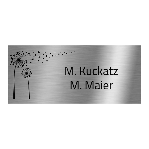 V2A Edelstahlschild in verschiedenen Größen, individuell personalisierbar.