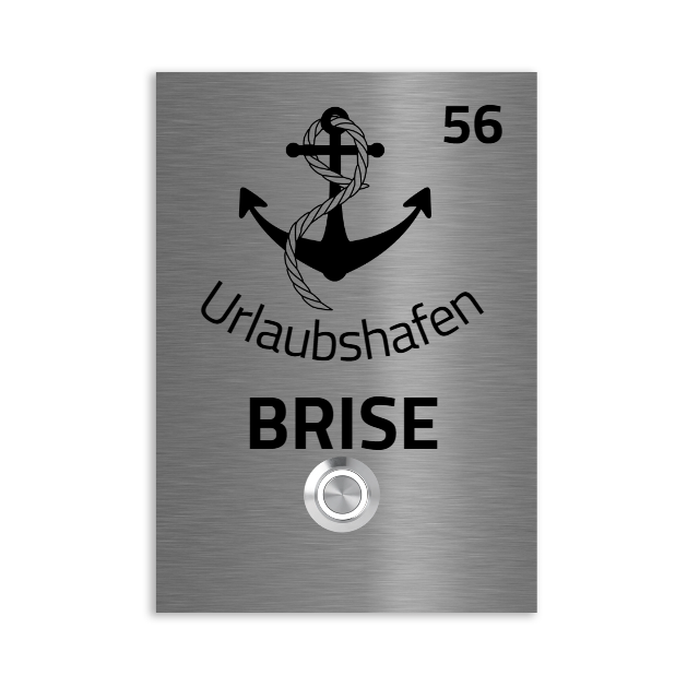 V2A Edelstahl Türklingel Trier 17x12cm - Lasergravur/UV-Druck - LED beleuchtet - Aufputz/Unterputz