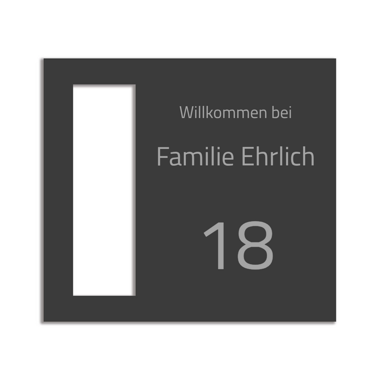 Eufy E340 Dekorschild V2A Edelstahl - 18x20cm & 22x10cm - Laserravur & UV-Druck möglich