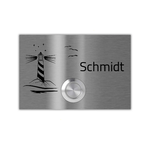 V2A Edelstahl Türklingel London 9x6cm - LED Klingel mit Gravur - Anthrazit/Weiß/Gebürstet - Aufputz/Unterputz