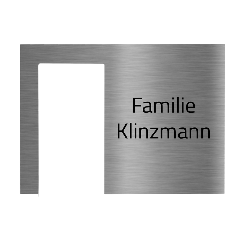 V2A Edelstahl Türschild für Ring Videotürklingel - 200x145mm - Lasergravur oder UV-Druck - Weiß/Anthrazit/Gebürstet