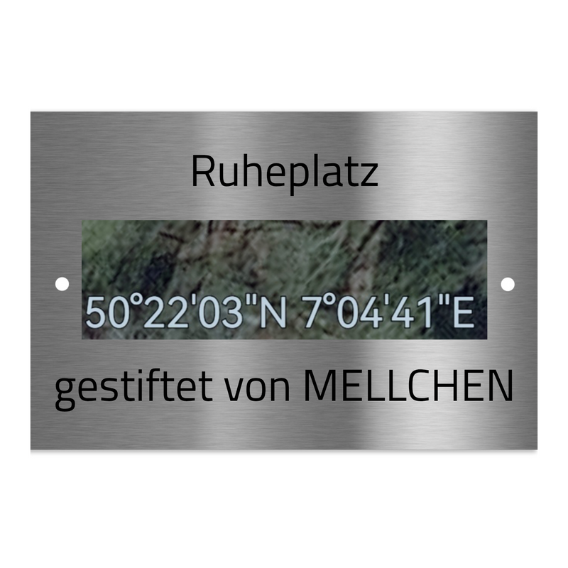 V2A Edelstahlschild in verschiedenen Größen, individuell personalisierbar.