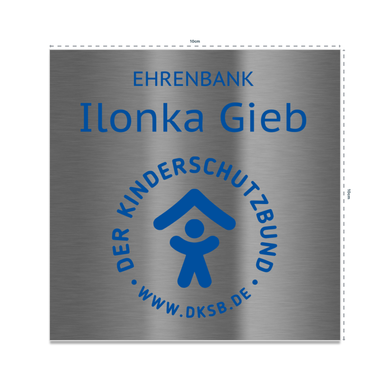 Edelstahlschild mit eigenem Motiv – Wunschmaß & UV-Druck